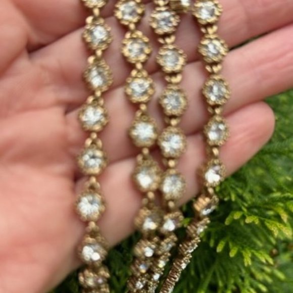 J. CREW 2-Strand Gold Rhinestone NECKLACE - Picture 4 of 10